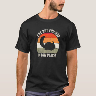 Camiseta Tengo amigos en lugares bajos Retro Chinchilla Pe