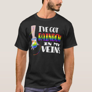 Camiseta Tengo arcoiris en mis venas Diseño para Gay Peop