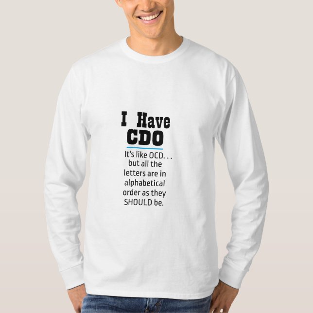 Camiseta Tengo CDO black Funny OCD Humor (Anverso)