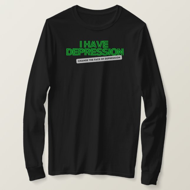 Camiseta Tengo Depression_ Neon FB_ Long Sleeve (Anverso del diseño)