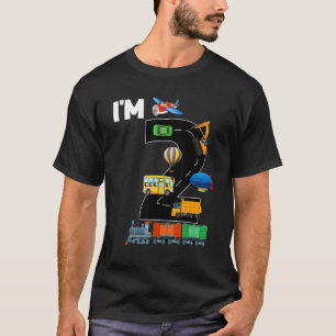 Camiseta Tengo dos niños cumpleaños 2do Bday Train Car Truc