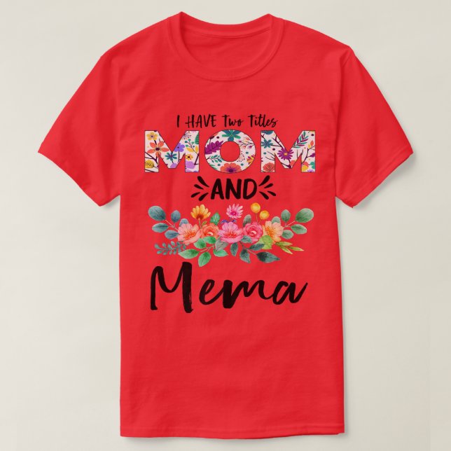 Camiseta Tengo dos títulos Mamá y Mema Floral Grandma Moth (Diseño del anverso)