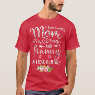 Camiseta Tengo Dos Títulos Mamá Y Novia Mujeres Deco Floral