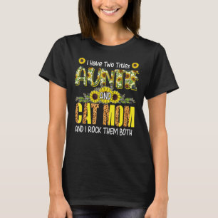 Camiseta Tengo Dos Títulos Tía Y Gato Mamá Cama Leopardo