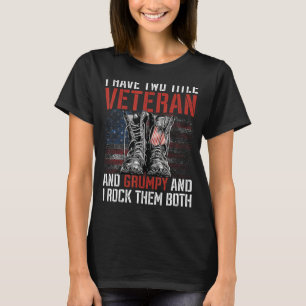 Camiseta Tengo dos títulos veteranos y Grumpy Orgulloso vet