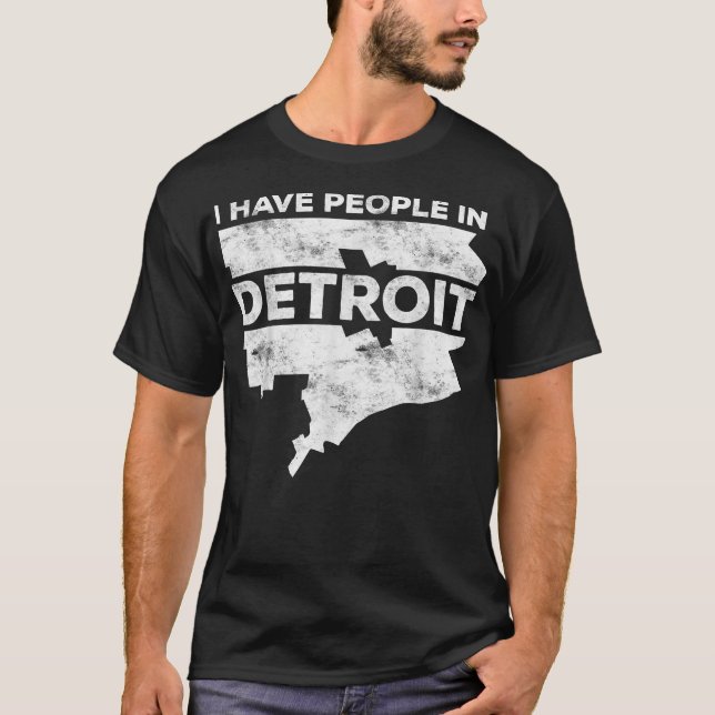 Camiseta Tengo Gente En Detroit Michigan Regalo (Anverso)