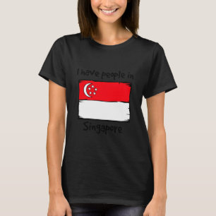 Camiseta Tengo gente en Singapur Bandera de Singapur