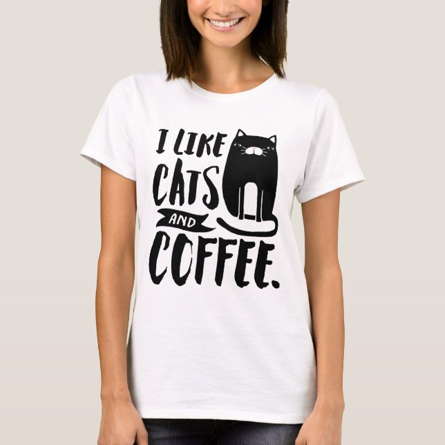 Camiseta Tengo gusto de gatos y del café (Anverso)