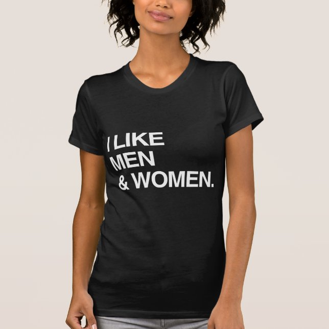 CAMISETA TENGO GUSTO DE HOMBRES Y DE MUJERES (Anverso)