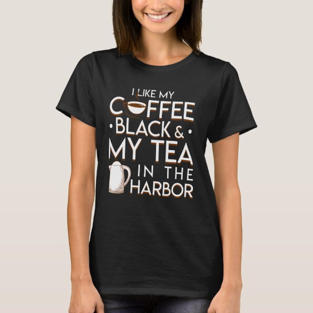 Camiseta Tengo gusto de mi negro del café mi té en puerto (Anverso)