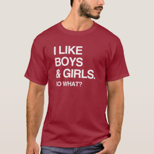 CAMISETA TENGO GUSTO DE MUCHACHOS Y DE CHICAS TAN QUÉ