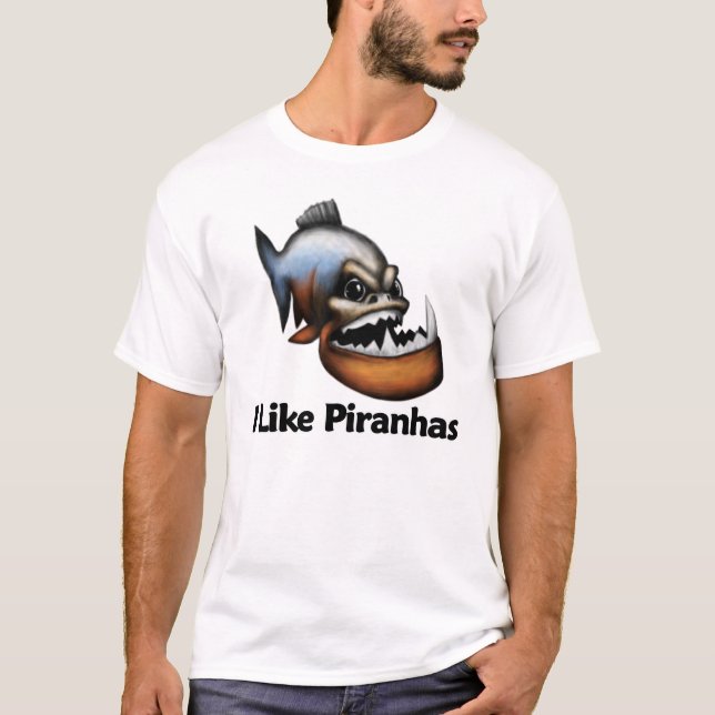 Camiseta Tengo gusto de pirañas (Anverso)
