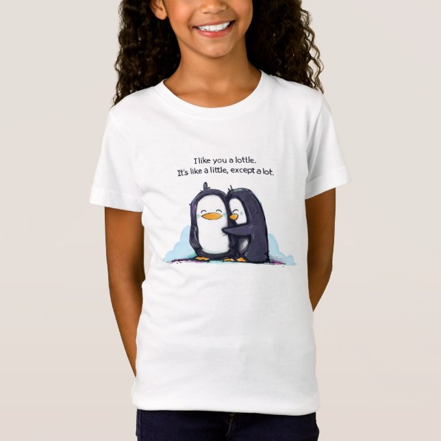 Camiseta Tengo gusto de usted los pingüinos de un Lottle - (Anverso)