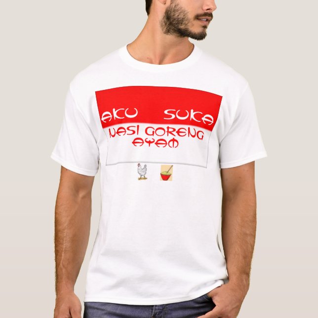 Camiseta tengo gusto del arroz frito del pollo (Anverso)