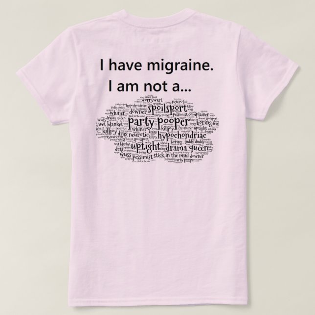 Camiseta Tengo jaqueca (Reverso del diseño)