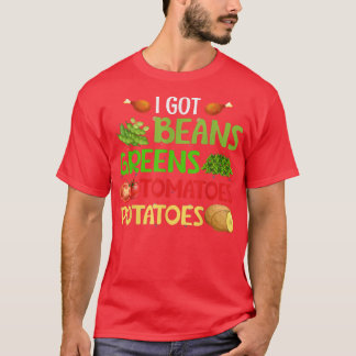 Camiseta Tengo judías verdes papas tomates Acción de Gracia