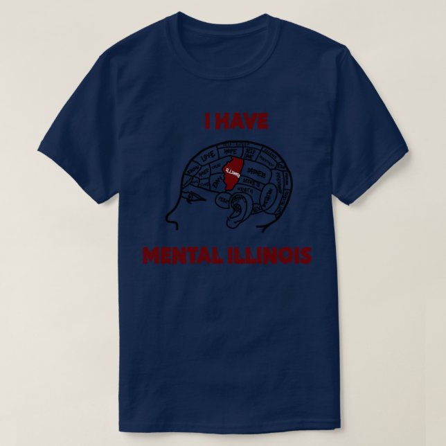 Camiseta Tengo mental Illinois TShirt 5 (Diseño del anverso)