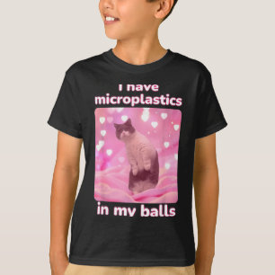 Camiseta Tengo Microplásticos En Mi Gato Rosa Meme Dank Mem