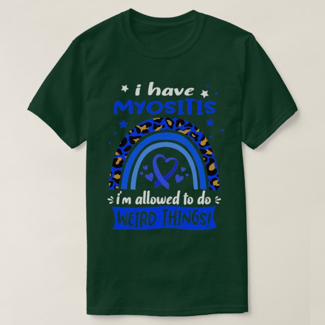 Camiseta Tengo miositis, me permiten hacer cosas raras (Diseño del anverso)