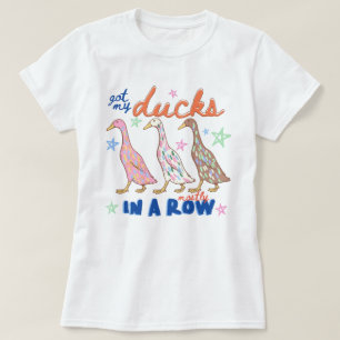 Camiseta Tengo Mis Patos Casi En Fila Pato Colorido Diverti