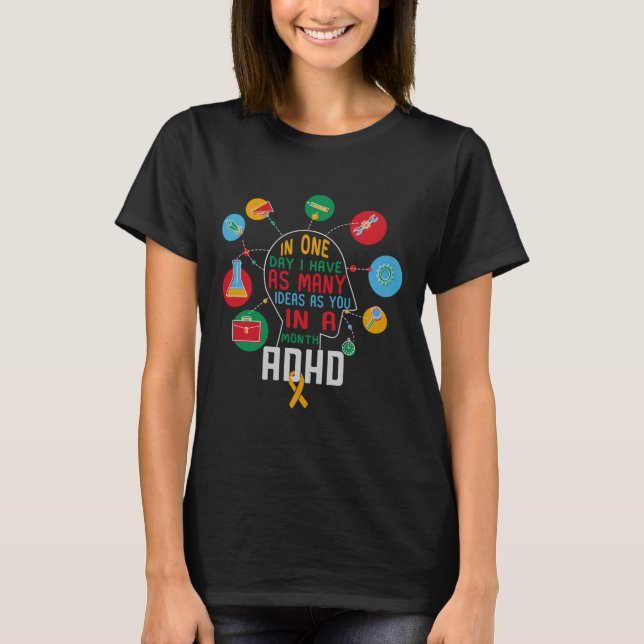Camiseta Tengo Muchas Ideas Adhd Awareness Colors Ad (Anverso)