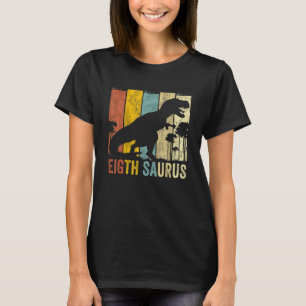 Camiseta Tengo ocho Saurus Rex de 8 años para niños 8º Bir