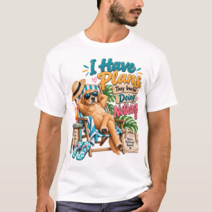 Camiseta Tengo planes divertido perro de playa