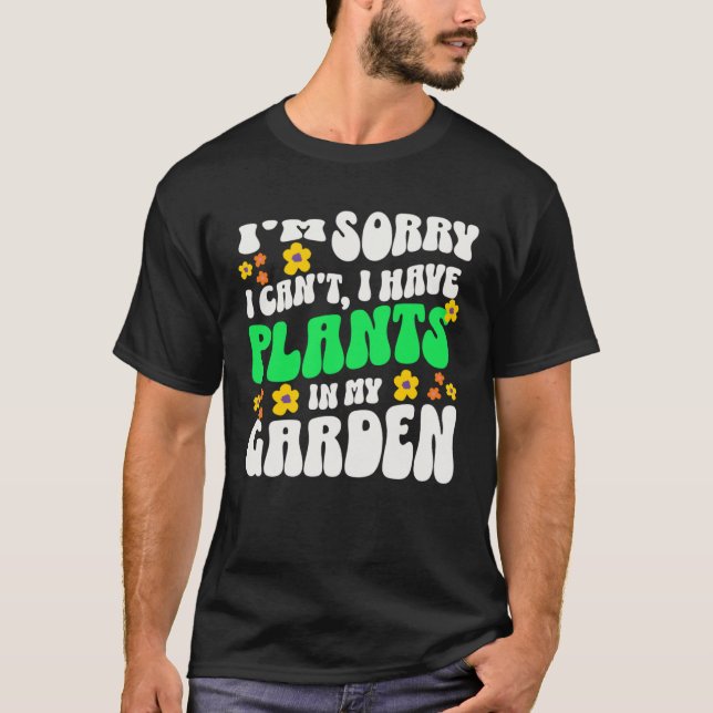 Camiseta Tengo plantas en mi jardín retro jardín Wa (Anverso)