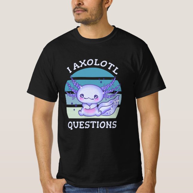 Camiseta Tengo preguntas de ajolote (Anverso)