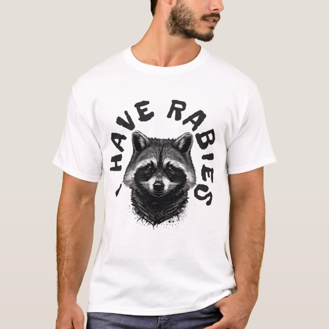Camiseta TENGO RABIES Funny Raccoon T-Shirt (Anverso)
