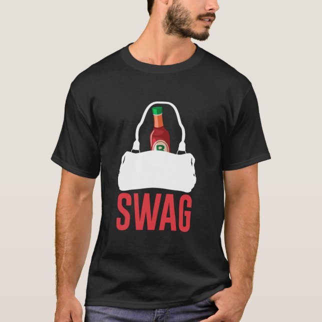 CAMISETA TENGO SALSA CALIENTE EN MI BOLSA, ESENCIAL (Anverso)