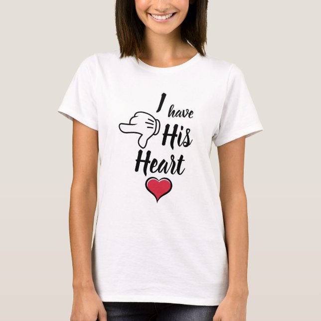 Camiseta Tengo su corazón parejas divertidas Valentín (Anverso)