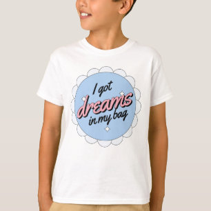 Camiseta Tengo Sueños En Mi Bolso Insignia Retro Niños