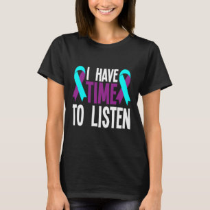 Camiseta Tengo Tiempo De Escuchar El Suicidio Verde azulado