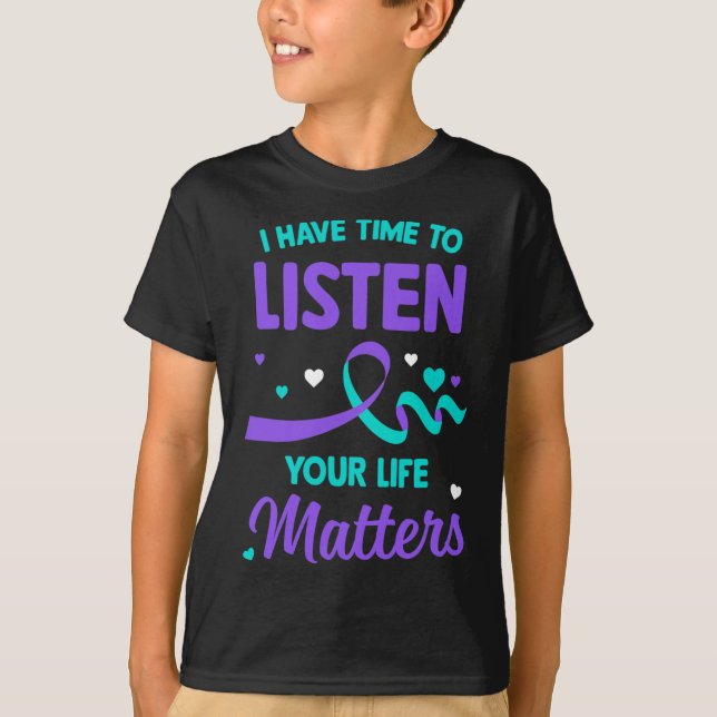 Camiseta Tengo Tiempo Para Escuchar El Suicidio De Salud Me (Anverso)