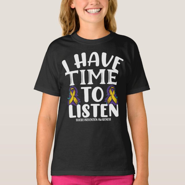 Camiseta Tengo tiempo para escuchar la prevención del suici (Anverso)