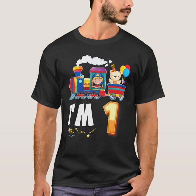 Camiseta Tengo un año de tren, primer cumpleaños increíble, (Anverso)