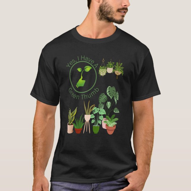 Camiseta Tengo Un Gardeno De Plantas Colgadas De Pulgar Ver (Anverso)