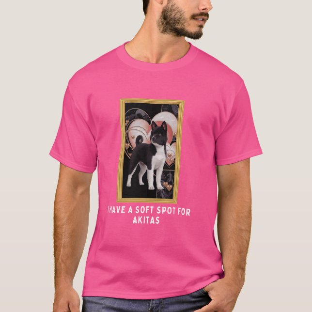 Camiseta Tengo un lugar suave para Akitas Cute Akita Lover (Anverso)