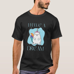 Camiseta Tengo un sueño Gatito lindo Unicornio Rendy