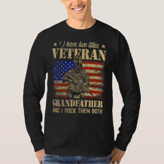 Camiseta Tengo Un Veterano Y Abuelo Padre De La Bandera Est