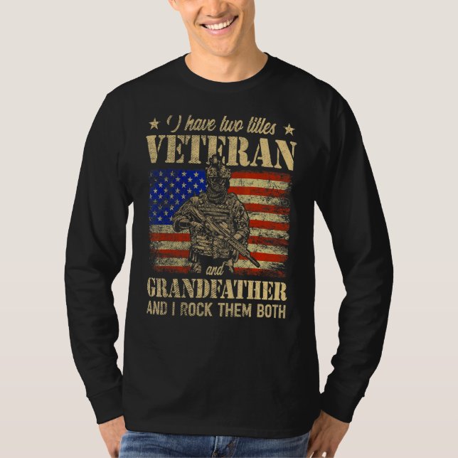 Camiseta Tengo Un Veterano Y Abuelo Padre De La Bandera Est (Anverso)