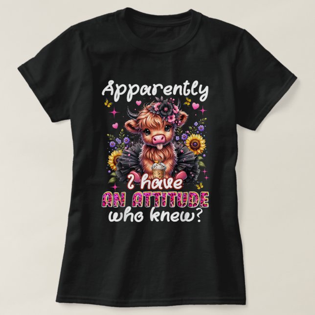 Camiseta Tengo Una Actitud Sarcástica Vaca De Altiplano (Diseño del anverso)