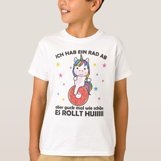 Camiseta Tengo Una Bicicleta - Dulce Unicornio Donut Unicyc (Anverso)