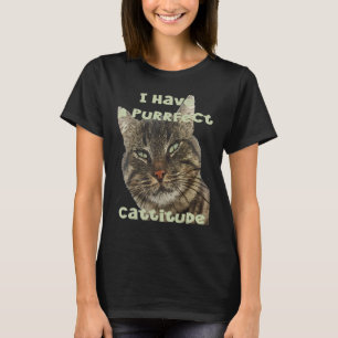 Camiseta Tengo una Cattitud Purrfecta Frase Divertida de Ju