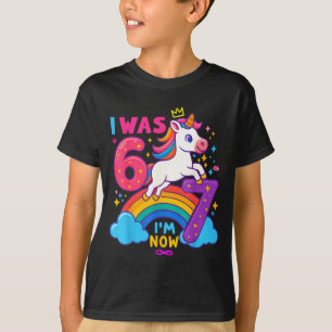 Camiseta Tenía 6 ahora tengo 6 7 Unicornio Cumpleaños 7 niñ