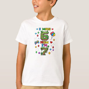 Camiseta Tenía 6 Ahora Tengo 7 Gráfico de Cumpleaños de Blo