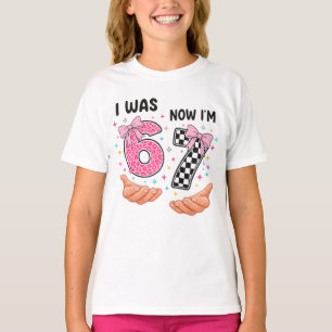 Camiseta Tenía 6 ahora tengo 7 números de cumpleaños lindos