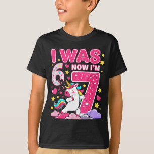 Camiseta Tenía 6 años Ahora tengo 7 años Chica Unicornio 6