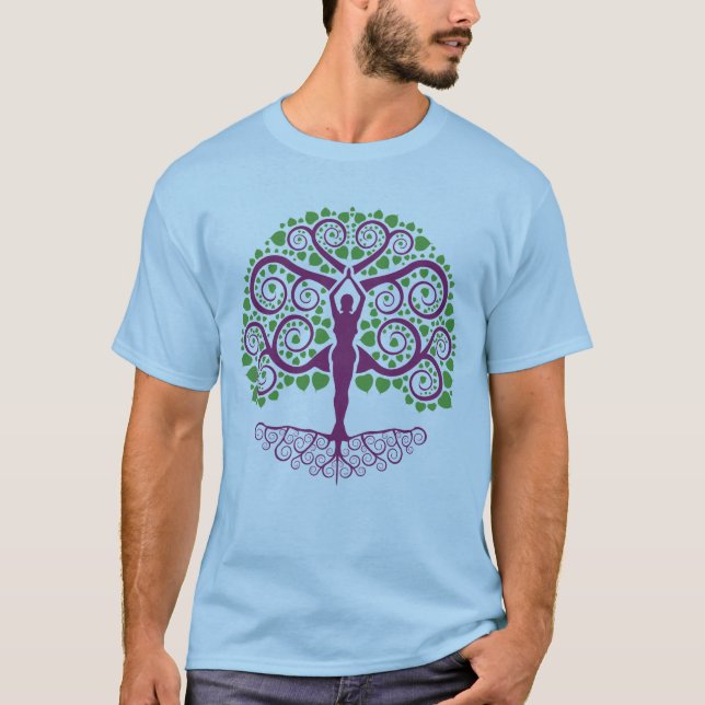 Camiseta Teñido anudado del árbol de Bodhi (Anverso)